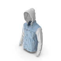 Men's Jean Jacket Light Blue White PNG & PSD Images