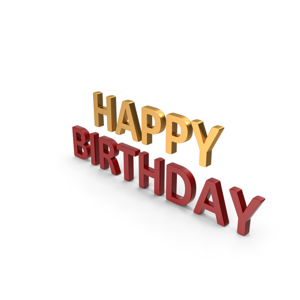 Happy Birthday Symbol Gold and Red PNG Images PSDs for Download