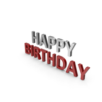 Happy Birthday Symbol Silver and Red PNG & PSD Images