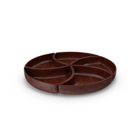 Wooden 5 Compartment Circle Bowl PNG & PSD Images