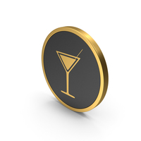 Gold Icon Cocktail Glass PNG & PSD Images