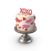 XOXO Valentine's Day Cake PNG & PSD Images