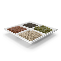 Small Compartment Bowl with Mixed Healthy Seeds PNG & PSD Images