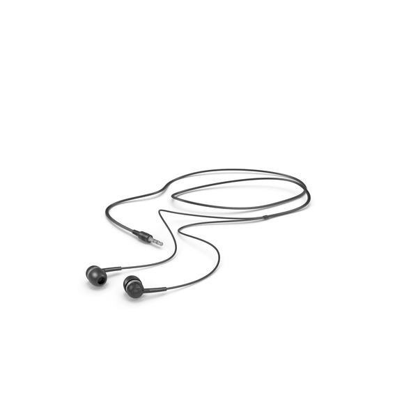 Black Wired Earphones PNG & PSD Images