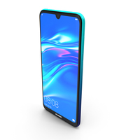 Huawei Y7 2019 Aurora Blue PNG & PSD Images