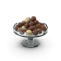 Fancy Glass Bowl with Mixed Chocolate Balls PNG & PSD Images
