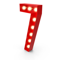 Light Bulb Glowing Alphabet Number 7 PNG & PSD Images