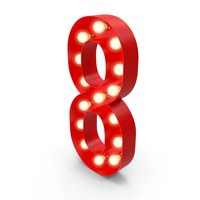 Light Bulb Glowing Alphabet Number 8 PNG & PSD Images