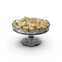 Fancy Glass Bowl with White Chocolate Truffles PNG & PSD Images