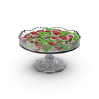 Fancy Crystal Bowl with Sugar Coated Gummy Rings PNG & PSD Images