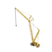 Liebherr LR 1600爬行者起重机繁荣和悬臂臂49m黄色PNG和PSD图像