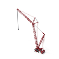 Liebherr LR 1600 2 Crawler Crane Boom and Luffing Jib 49m Red PNG & PSD Images