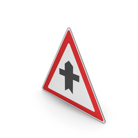 Road Sign Crossroad Ahead With A Minor Road PNG & PSD Images