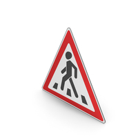 Road Sign Pedestrian Crossing Ahead PNG & PSD Images