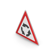 Road Sign Roundabout Ahead PNG & PSD Images