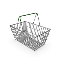 Supermarket Basket with Green Plastic PNG & PSD Images