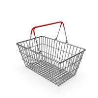 Supermarket Basket with Red Plastic PNG & PSD Images