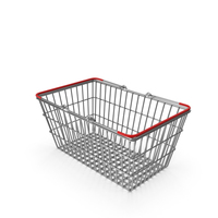 Supermarket Basket with Red Plastic PNG & PSD Images