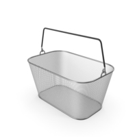 Metallic Shopping Wire Mesh Basket PNG & PSD Images