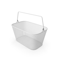 White Shopping Wire Mesh Basket PNG & PSD Images
