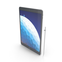 Apple iPad Air 2019 Space Gray with Pencil PNG & PSD Images