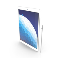 Apple iPad Air 2019 Silver with Pencil PNG & PSD Images