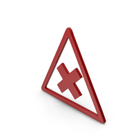 Symbol Road Sign with Cross Red PNG & PSD Images