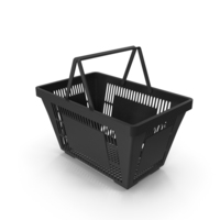 Black Shopping Basket with Plastic Handles PNG & PSD Images