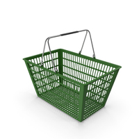 Green Shopping Basket PNG & PSD Images