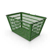 Green Shopping Basket PNG & PSD Images