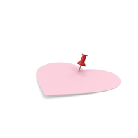 Heart Shaped Pink Paper with Red Pin PNG & PSD Images