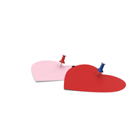 Two Heart Shaped Notes with Pins PNG & PSD Images