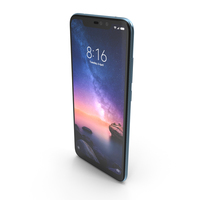 Xiaomi Redmi Note 6 Pro Blue PNG & PSD Images