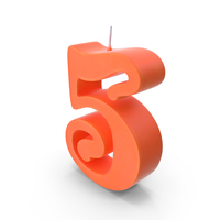 Birthday Candle Number 5 PNG & PSD Images