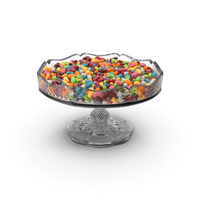 Fancy Crystal Bowl With Jelly Beans PNG & PSD Images