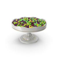 Fancy Porcelain Bowl With Tropical Flavored Jelly Beans PNG & PSD Images