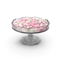 Fancy Crystal Bowl With Marshmallows PNG & PSD Images