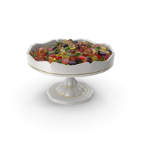 Fancy Porcelain Bowl with Oval Hard Candy PNG & PSD Images