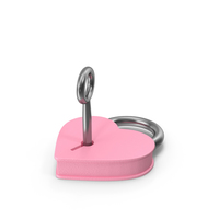 Pink and Silver Heart Shaped Padlock and Key PNG & PSD Images