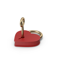 Red and Gold Heart Shaped Padlock and Key PNG & PSD Images