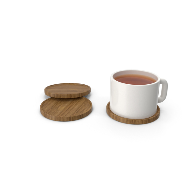 Beverage Coasters with Cup Tea PNG & PSD Images