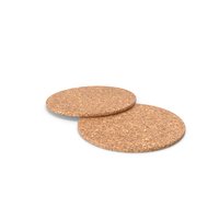 Two Cork Beverage Coasters PNG & PSD Images