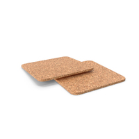 Two Cork Beverage Coasters PNG & PSD Images