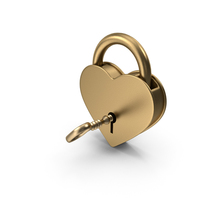 Antique Gold Padlock and Key PNG & PSD Images