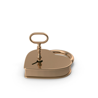 Gold Heart Padlock and Key PNG & PSD Images