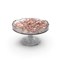 Fancy Crystal Bowl with Peppermint Starlight Candy PNG & PSD Images