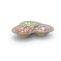 Compartment Bowl with Peppermint Starlight Candy PNG & PSD Images