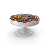Fancy Porcelain Bowl with Mixed Hard Candy PNG & PSD Images