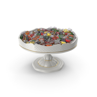 Fancy Porcelain Bowl with Wrapped Oval Hard Candy PNG & PSD Images