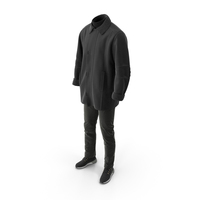 Mens Boots Pants Coat Pullover Black PNG & PSD Images